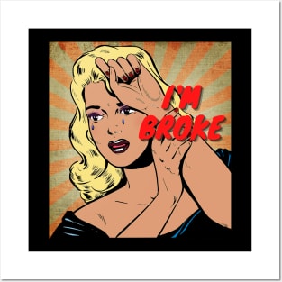 I'm Broke-Vintage Crying Woman Posters and Art